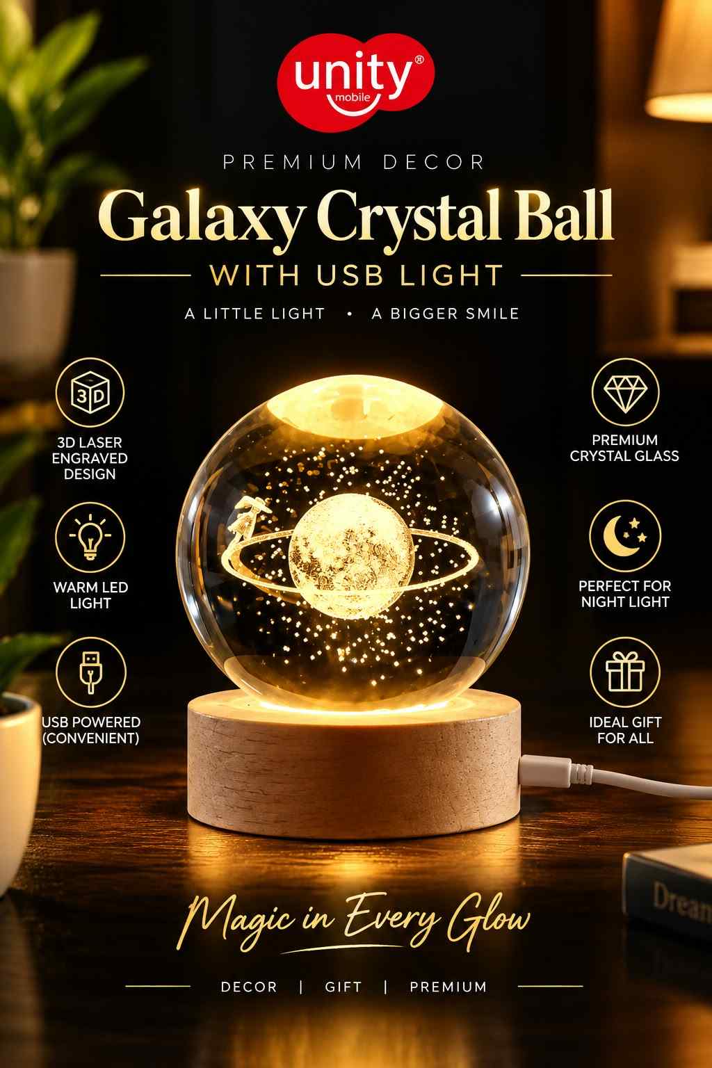 GALAXY CRYSTAL BALL LED LIGHT